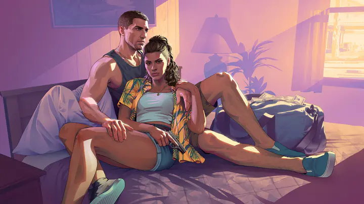 Jason وLucia في لقطة رسمية من عالم GTA VI