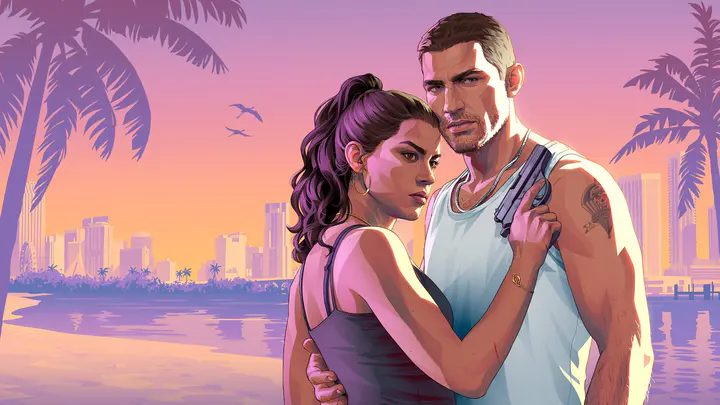 Jason وLucia في artwork رسمي من GTA VI