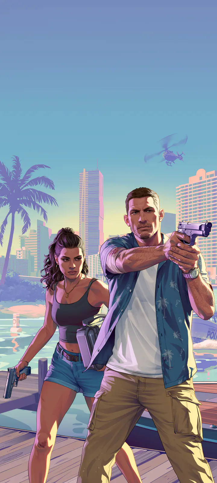Jason and Lucia 02 phone A — صورة رسمية من Grand Theft Auto VI