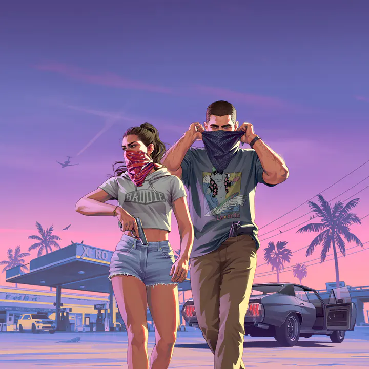 Jason and Lucia Robbery tablet — صورة رسمية من Grand Theft Auto VI