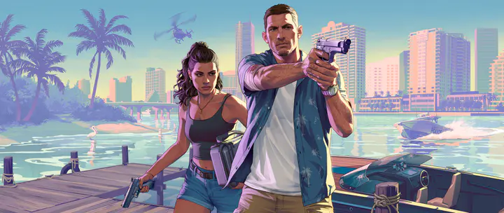 Jason and Lucia 02 ultrawide — صورة رسمية من Grand Theft Auto VI