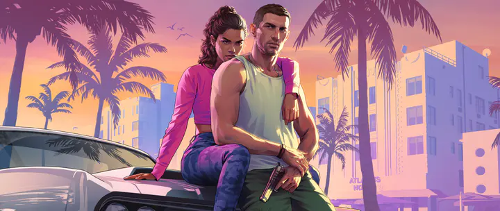Jason and Lucia 01 ultrawide — صورة رسمية من Grand Theft Auto VI