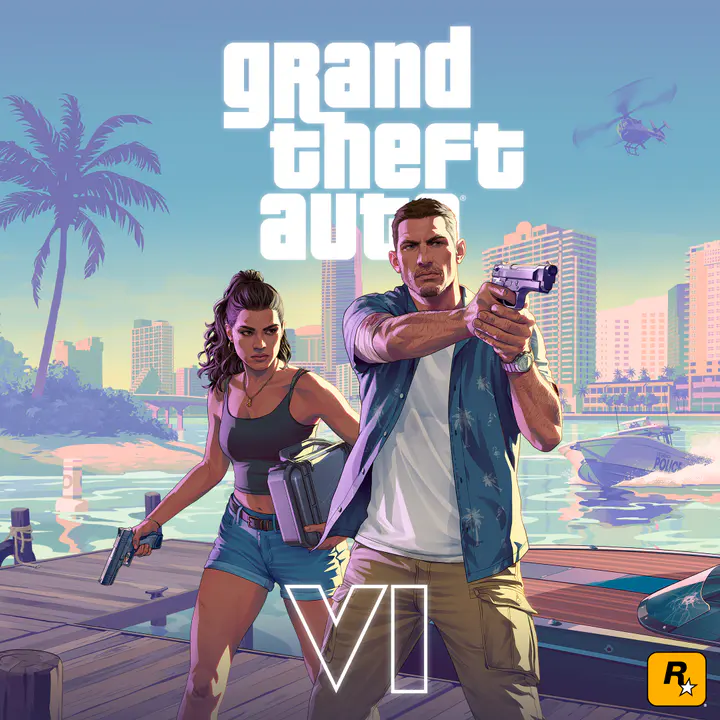 Jason and Lucia 02 With Logos square — صورة رسمية من Grand Theft Auto VI