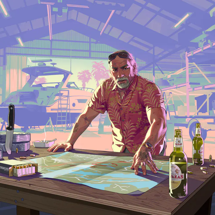 Brian Heder tablet — صورة رسمية من Grand Theft Auto VI