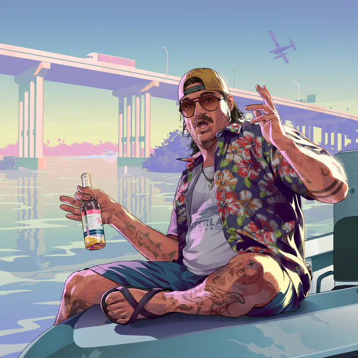 Cal Hampton tablet — صورة رسمية من Grand Theft Auto VI