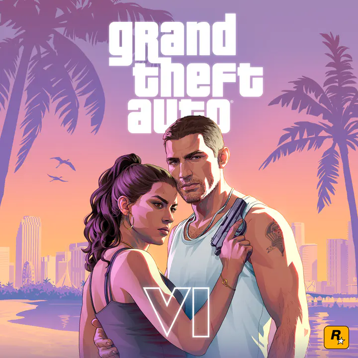 Jason and Lucia Beach With Logos square — صورة رسمية من Grand Theft Auto VI